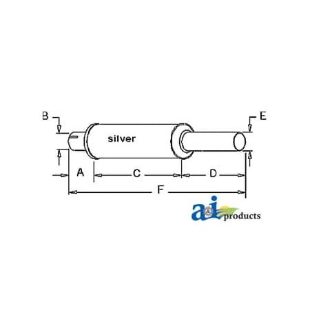 A & I Products Muffler 37" x6" x6" A-384345R91